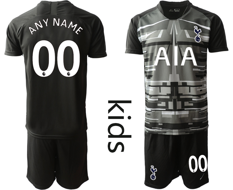 Youth 2020-2021 club Tottenham goalkeeper customized black Soccer Jerseys